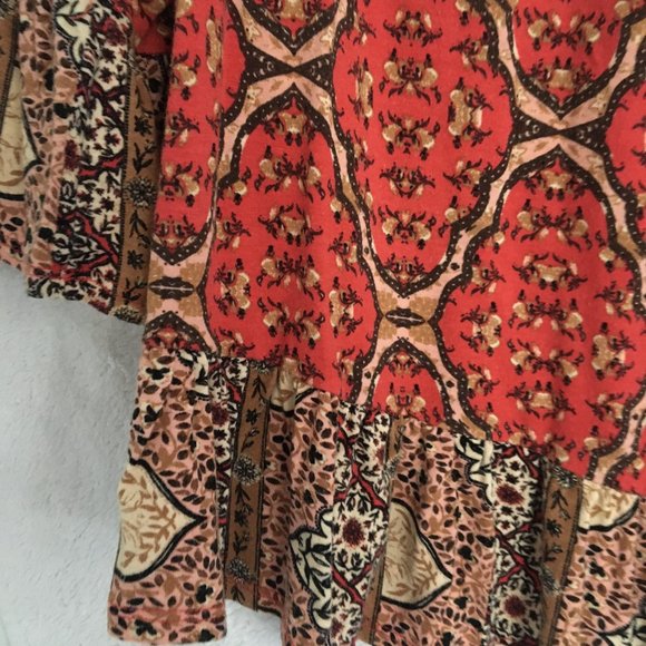 Dark orange peasant top - can be worn on or off-shoulder - Picture 2 of 5